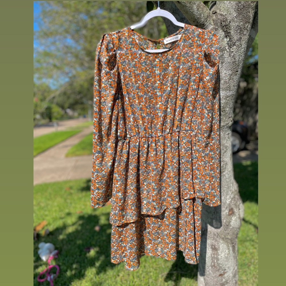 MADISON Orange Floral Dress